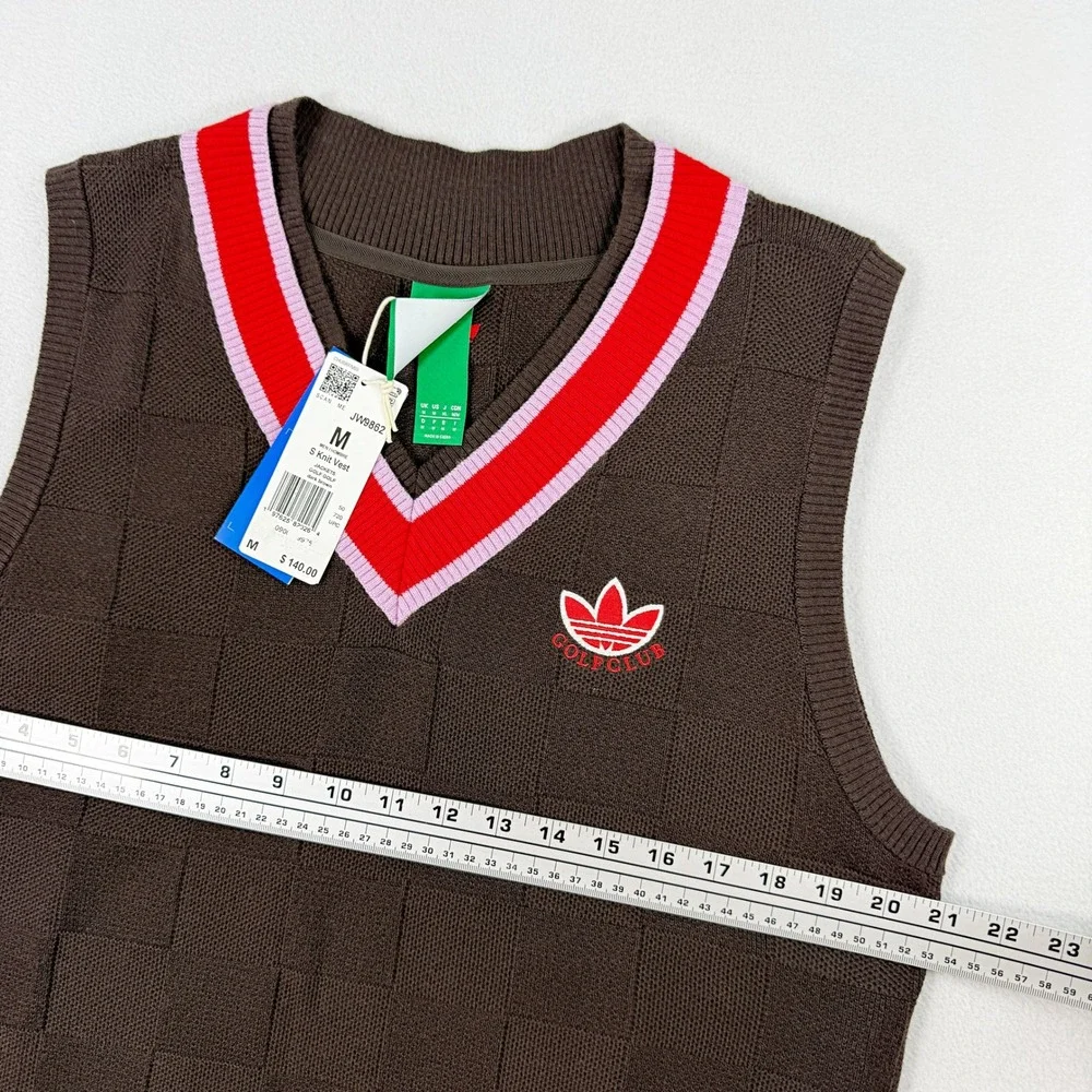 Adidas Knit Sweater Golf Club Size M Mens Dark Brown JW9862, NEW